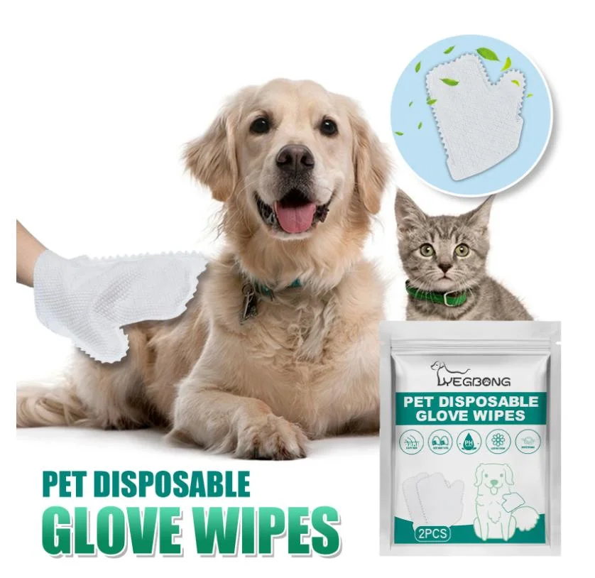 Disposable Pet Wipes / Furry Pet Cleaning Tissue / Grooming SPA Gloves Wipes