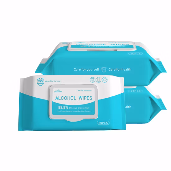 Toallitas con alcohol al 75% para adultos con toallitas desinfectantes EPA para esterilización de adultos Toallitas húmedas con FDA (50PCS)